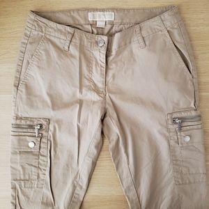 Michael Kors slim cargo khaki pants 0